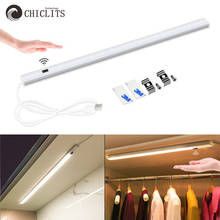 Luz LED con Sensor de movimiento para debajo del armario, lámpara de noche con barrido manual para dormitorio, Bar y hogar, 30/40/50cm, color blanco cálido, USB 2024 - compra barato