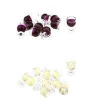 20 Pieces Plastic Wine Glasses Whisky Goblets for 1:12 Dollhouse Kitchen Bar Pub Accessories 2024 - buy cheap