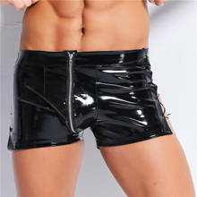 Open Pouch Bag Sexy Men Faux Leather Boxer Shorts Black Underwear Erotic Bulge Enhancer Man Underpants Jockstraps Boxers 2024 - buy cheap