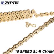 ZTTO MTB 10 speed 10v Golden Bike Chain 10 Speed Bicycle Chains Hollow SLR Gold 10s for Mountain Road Bike K7 parts HG System 2024 - buy cheap