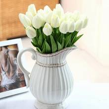 Pretty Latex Real Touch Artificial Silk Tulip Flower Wedding Bouquet Home Décor 2024 - buy cheap