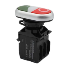 Interruptor de botón momentáneo de doble cabeza iluminado, lámpara LED de 22mm, 12V, 24V, 220V, retorno de resorte de contacto plateado, 1NO1NC, LAK42 2024 - compra barato