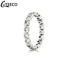 CUTEECO European Creative SIver Color Zircon Heart Rings for Women Wedding Engagement Ring Fashion Jewelry For Girlfriend Gift 2024 - buy cheap