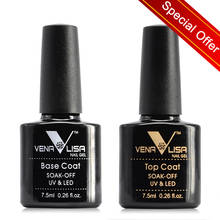 2pcs*7.5ml VENALISA Nail Gel Polish Glitter Gel Lacquer Base Nowipe Top Nail Art Salon Soak off Organic UV LED Nail Gel Varnish 2024 - buy cheap