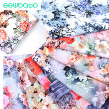 SEWBATO 140*100cm Summer Thin Digital Printing Cloth High-end Small Floral Cotton Fabric Skirt Clothing Sewing Cheongsam Fabric 2024 - buy cheap