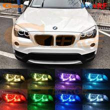 Радиочастотный пульт дистанционного управления Bluetooth приложение многоцветный C-Shape RGB led ангельские глазки для BMW X1 E84 2009 2010 2011 2012 2013 2014 2015 галогенные HD 2024 - купить недорого