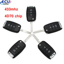 5PCS X NEW 3 Button Folding Flip Remote Key Keyless Fob 433MHz With 4D70 Chip For Kia K3 2024 - buy cheap