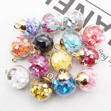 10pcs / Bag Popular Heart-shaped Resin Sheet 16x21mm Shiny Glass Ball Pendant DIY Necklace Hair Rope Earrings 14colors 2024 - buy cheap