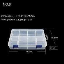 Caja de almacenamiento de joyería portátil, contenedor de 8, 10 y 12 ranuras, anillo, piezas electrónicas, organizador de cuentas, caja de herramientas de plástico 2024 - compra barato