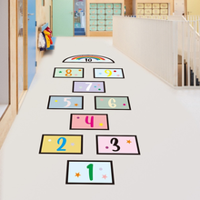 Child Number Jumping Grid Game Wall Stickers Nursery Floor Stickers Kids Room Kindergarten Mural Cartoon Decals Home Decor 2024 - buy cheap