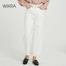 Wixra Women's Wide Leg Pants Pockets Stylish Loose White Solid High Waist All Base Match Long Trousers Spring Autumn 2024 - buy cheap