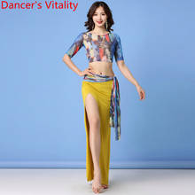 Belly Dance Practice Clothes New Summer Bandage Top Modal Long Skirt Set Women Beginners Oriental Indian Dancers Training Suit 2024 - buy cheap