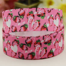 22mm 25mm 38mm 75mm Strawberry Cartoon pattern printed Grosgrain Ribbon party decoration 10 Yards X-04190 2024 - buy cheap