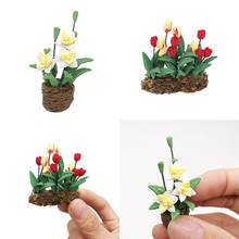 HIINST 1/12 Dollhouse Miniature Fake Green Plant Flower in Pot Fairy Garden Doll House Accessories Simulation Mini Toy 2024 - buy cheap