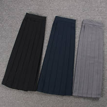 Vestidos escolares de estilo marinero, falda Lisa plisada Jk, uniformes de Cosplay, traje medio de la universidad, Falda corta negra, azul y gris 2024 - compra barato