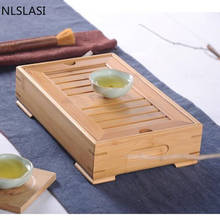 New style Chinese style bamboo tea set tray Water storage convenient tea tray Household Tea set tea set accessories NLSLASI 2024 - buy cheap