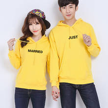 Just Married Hoodie Women Couple Sweatshirt Anniversary Gift Autumn Fashion Couples Matching Hoodies Men Oversized Pullover 5XL 2024 - buy cheap