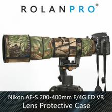 Rolanpro lente impermeável camuflagem casaco capa de chuva para nikon AF-S vr 200-400mm f/4g ed vr lente capa protetora para câmera nikon 2024 - compre barato