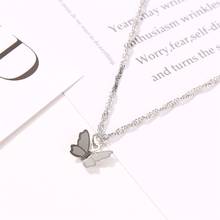 Fresh Butterfly Neckalce Choker Silver Color Clavicle Butterfly Necklace For Women Personality Wild Necklaces & Pendants Jewelry 2024 - buy cheap