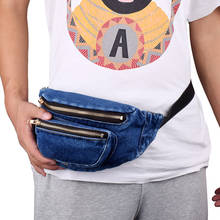 Pochete macia em jeans para viagem, bolsa de ombro transversal, moda feminina, casual, masculina, resistente, retrô, pochete, nova bolsa de cintura banana 2024 - compre barato