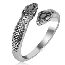 Anillo de aleación con doble cabeza de serpiente para hombre y mujer, joya Retro con personalidad, apertura ajustable, regalo de joyería, novedad de 2020 2024 - compra barato