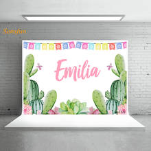 LEVOO Custom Background Cactus Theme Girls Baby Shower Photographic Backdrop Photography Background Shoot Props Photophone 2024 - buy cheap