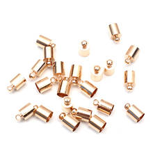 50 peças 6x10mm ouro rosa jóias de metal descobertas contas terminal conectores para fazer jóias acessórios diy para 5mm cabo de couro 2024 - compre barato