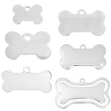 Risul Dog bone charm Pendant small Kitten puppy pet ID blank dog tag for print mirror polish stainless steel wholesale 50pcs 2024 - buy cheap