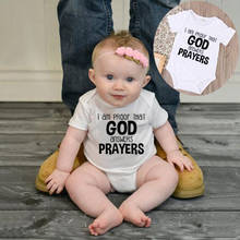 Комбинезон для новорожденных с надписью «Я доказываю, что Бог отвечает на молитвы» 2024 - купить недорого