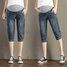 Calça jeans folgada, nova versão coreana da roupa maternidade, cortada, fina, primavera e verão, 2020 2024 - compre barato