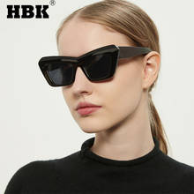 Солнцезащитные очки HBK овальные для мужчин и женщин, модные большие классические очки кошачий глаз с леопардовым принтом, в большой оправе, UV400 2024 - купить недорого