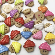 Botões de plástico em cores variadas para scrapbooking, acessórios de costura infantil pt192, 15mm, 50 ou 100 peças 2024 - compre barato