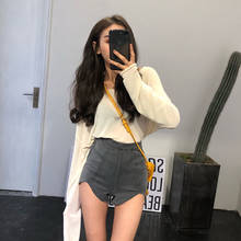 Preto moda quente roupas coreanas calças curtas do vintage sexy das mulheres jean denim shorts feminino perna larga casual verão cintura alta 2024 - compre barato