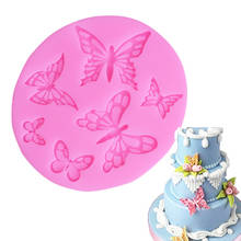 Pink Butterfly Fondant Cake Silicone Mold Biscuits Pastry Mould Ice cube Chocolate Candy Molds Cake Decoration Baking Tools 2024 - buy cheap