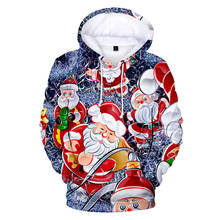 Hot sale 3D Christmas Print Santa Hoodies Men Women casual Fall Winter Hip Hop Sweatshirts Boys Girls Kids leisure Hoodies 2024 - buy cheap
