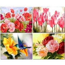 GATYZTORY Paint By Numbers Kits For Adults Kids Flowers Drawing On Canvas Tulips Acrylic Paints Decorative Frames Home Decor 2024 - buy cheap