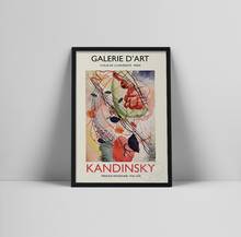 Wassily kandinsky cartaz do vintage 1960s s galerie berggruen exposição museu impressão em tela pintura abstrata parede imagem decoração 2024 - compre barato