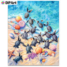 Алмазная картина полностью квадратная/круглая дрель для пляжа Маленькая Черепаха Морская звезда Daimond вышивка крестиком набор Стразы в подарок Zou360 2024 - купить недорого