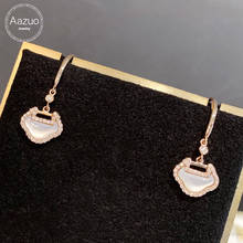 Aazuo 18K Rose Gold Fashion Jewelry Real Diamonds Natural Whte MOP Wishful Lucky Stud Earring Party Fine Jewelry Hot Sell 2024 - buy cheap