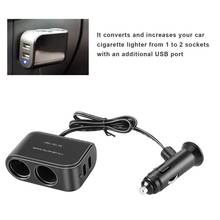 Encendedor de coche Universal USB, 12V/24V, 2 vías, interruptor de luz LED, divisor de enchufe automático, cargador, adaptador de encendedor de vehículo 2024 - compra barato