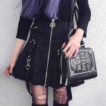 Faldas de estilo gótico Punk Rock para mujer, faldas con forma de línea A de Metal, rojo, Escocia, Kilt, Harajuku, Lolita, pentagrama, cinturón con pentculo 2024 - compra barato