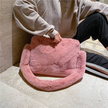Women Tote Bag 2022 Winter Warm Handbag Faux Fur Shoulder Bag Ladies Casual Crossbody Messenger Bags Woman Plush Clutch Purses 2024 - buy cheap
