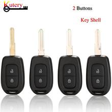 Kutery-carcasa de llave de coche remota para Renault, Sandero, Dacia, Logan, 2 botones con hoja en blanco sin cortar 2024 - compra barato