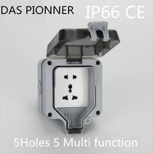 P66 waterproof socket Multi-function five hole Waterproof Outdoor Wall Power Socket 16A Standard Electrical Outlet Grounded 2024 - buy cheap