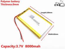 Buena calidad 3,7 V, 8000mAH 9060100 polímero de iones de litio/batería de iones de litio para tablet pc BANK, GPS, mp3, mp4 2024 - compra barato