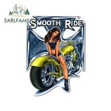 EARLFAMILY 13cm x 9.5cm Personality SEXY BIKER BABE PINUP GIRL SMOOTH RIDE MOTORCYCLE DECAL Motorcycle Car Stickers 2024 - buy cheap