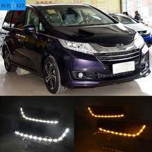 2Pcs Car LED DRL Kit For Honda Odyssey 2014-2017 DRL Fog Lamp Cover Daytime Running Lights with turn signal 12V Daylight 6 LED 2024 - buy cheap