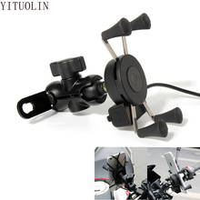 Suporte do telefone da motocicleta montagem com carregador para yamaha mt 09 nmax 125 fjr 1300 r1 2015 xvs 1100 fazer 250 fz1 wr250f dragstar 650 2024 - compre barato