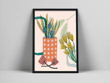 Mid Century Wall Art, Scandinavian Botanical Art, Folk Art, Modern Botanical Print, 60s Kitchen Art, Floral Illustration 2024 - buy cheap