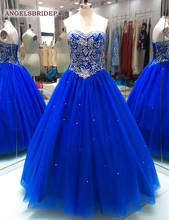 Vestido de baile angélico, corpete com cristal frisado, sweet 16 vestido formal de princesa 2024 - compre barato